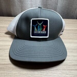Pacific Headwear 104C Pro Fin-Atic Trucker Hat Gray White Mesh Snapback Fishing‎